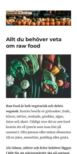 Anteprima del sito Rawfoodhouse, media di Svezia per articoli sponsorizzati