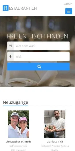 Pré-visualização do site restaurant, meio de Suíça para artigos patrocinados