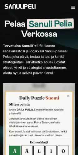 Anteprima del sito Sanuli Peli, media di Finlandia per articoli sponsorizzati
