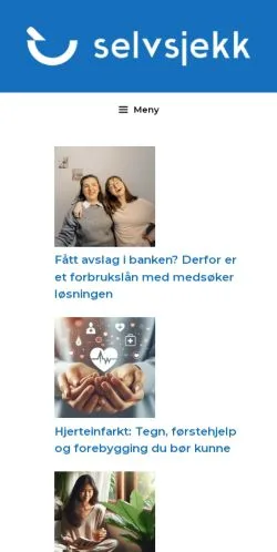 スポンサード記事向けのノルウェーメディア、Selvsjekk 1 -のサイトプレビュー
