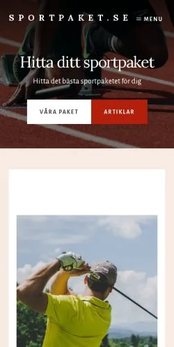 Podgląd witryny Sportpaket, medium z kraju Szwecja do artykułów sponsorowanych