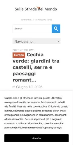 Anteprima del sito Sulle Strade del Mondo, media di Italia per articoli sponsorizzati