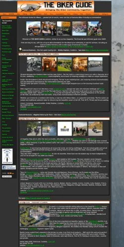 Anteprima del sito The Biker Guide, media di Regno Unito per articoli sponsorizzati