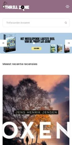 Preview of the Thrillzone website, a media outlet in Netherlands for sponsored articles