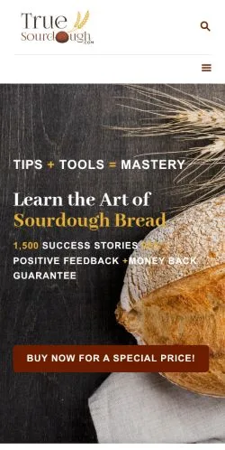 Anteprima del sito Truesourdough, media di Stati Uniti per articoli sponsorizzati