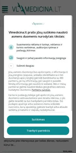 Anteprima del sito VLmedicina, media di Lituania per articoli sponsorizzati