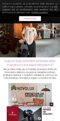 스폰서 기사용 미국 매체 Ženski Magazin 사이트 미리보기
