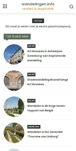 Anteprima del sito Wandelingen, media di Paesi Bassi per articoli sponsorizzati