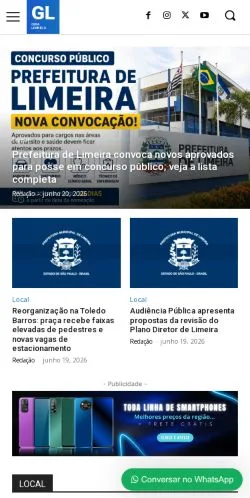 Podgląd witryny Home Guia Limeira, medium z kraju Brazylia do artykułów sponsorowanych