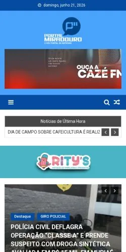 Anteprima del sito Portal Miradouro, media di Brasile per articoli sponsorizzati