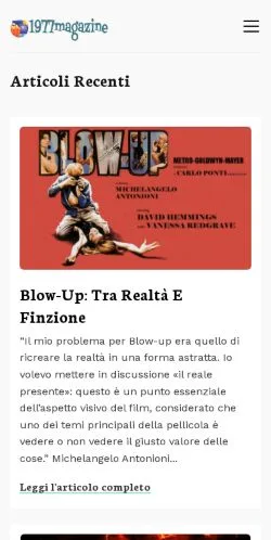 Anteprima del sito 1977 Magazine, media di Italia per articoli sponsorizzati