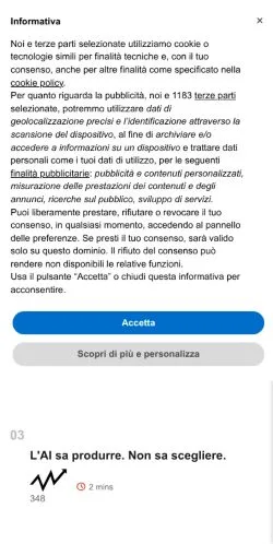 Vorschau der Website Comunitazione, Medium aus Italien für gesponserte Artikel