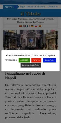 スポンサード記事向けのイタリアメディア、Il Titoloのサイトプレビュー