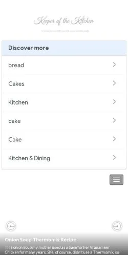 Forhåndsvisning av nettstedet Keeper of the Kitchen, medium fra USA for sponsede artikler