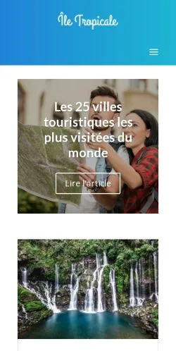 스폰서 기사용 프랑스 매체 Ile Tropicale 사이트 미리보기