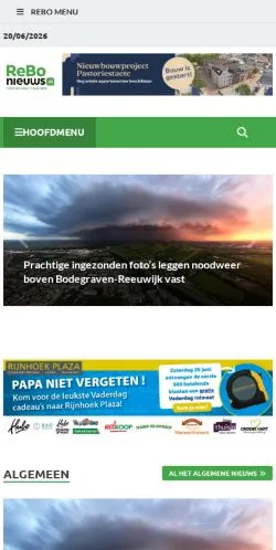 Anteprima del sito Rebonieuws, media di Paesi Bassi per articoli sponsorizzati