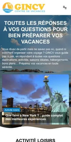 Aperçu du site GINCV, média de France pour articles sponsorisés