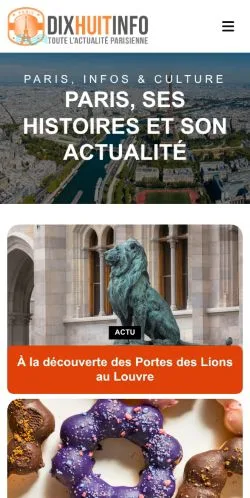 Anteprima del sito Dix Huit Info, media di Francia per articoli sponsorizzati