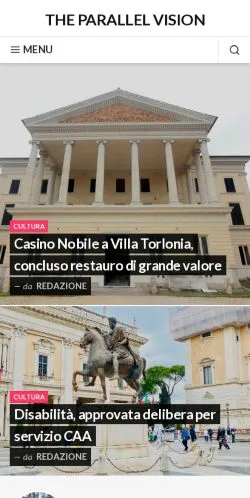 Voorbeeld van de site The Parallel Vision, medium uit Italië voor gesponsorde artikelen