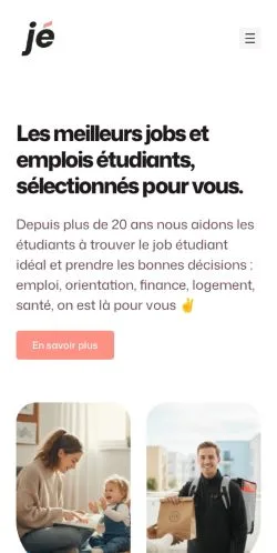 Anteprima del sito Job Etudiant, media di Francia per articoli sponsorizzati