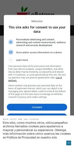 スポンサード記事向けのスペインメディア、La Botanaのサイトプレビュー