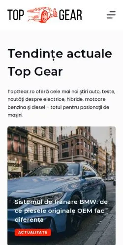スポンサード記事向けのルーマニアメディア、TopGearのサイトプレビュー