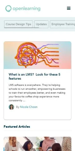 Forhåndsvisning av nettstedet OpenLearning Blog, medium fra USA for sponsede artikler