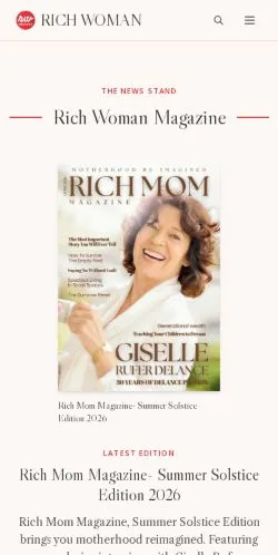 Anteprima del sito Rich Woman Magazine, media di Regno Unito per articoli sponsorizzati
