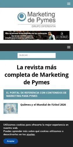 スポンサード記事向けのスペインメディア、Marketing de Pymesのサイトプレビュー