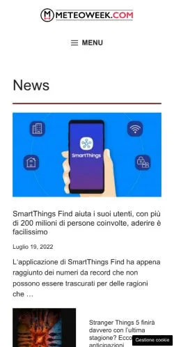 スポンサード記事向けのイタリアメディア、Tech Meteoweekのサイトプレビュー