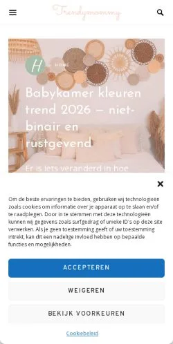 Anteprima del sito Trendymommy, media di Paesi Bassi per articoli sponsorizzati