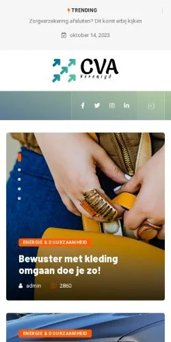 Anteprima del sito CVA-Vereniging, media di Paesi Bassi per articoli sponsorizzati