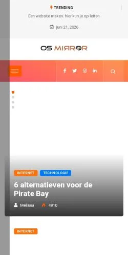 スポンサード記事向けのオランダメディア、OsMirrorのサイトプレビュー