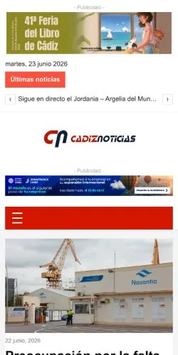 스폰서 기사용 스페인 매체 Cadiznoticias · Cadiznoticias 사이트 미리보기