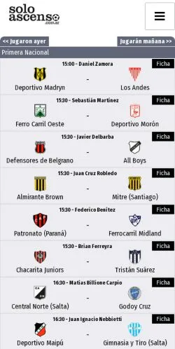 Anteprima del sito Solo Ascenso, media di Argentina per articoli sponsorizzati