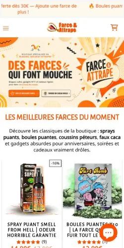 Anteprima del sito Farce & Attrape, media di Francia per articoli sponsorizzati
