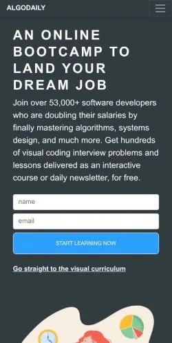 Aperçu du site AlgoDaily, média de États-Unis pour articles sponsorisés