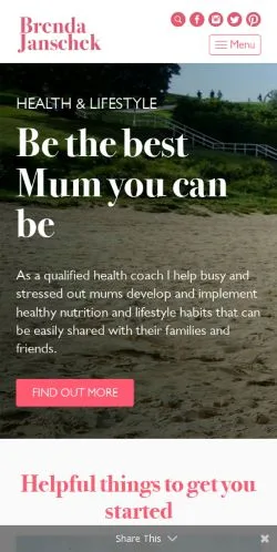 Podgląd witryny Brenda Janschek Health & Lifestyle, medium z kraju Australia do artykułów sponsorowanych