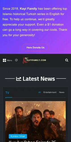Anteprima del sito Kayi Family, media di Stati Uniti per articoli sponsorizzati