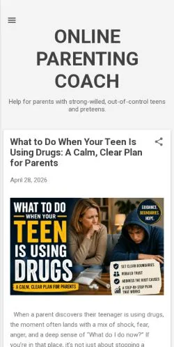 Podgląd witryny Online Parenting Coach, medium z kraju Stany Zjednoczone do artykułów sponsorowanych