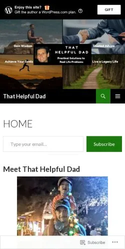Forhåndsvisning av nettstedet That Helpful Dad, medium fra USA for sponsede artikler