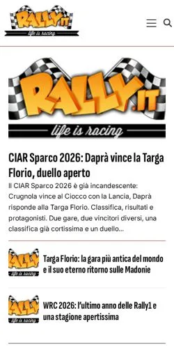 Aperçu du site Rally, média de Italie pour articles sponsorisés