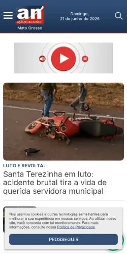 Vista previa del sitio Agência da Notícia, medio de Brasil para artículos patrocinados
