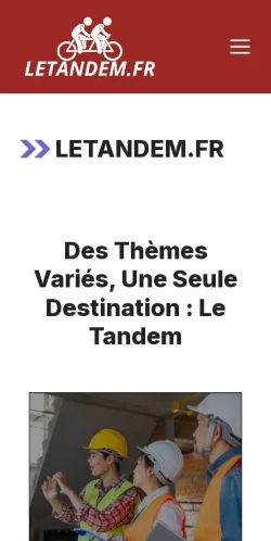 Vista previa del sitio Le Tandem, medio de Francia para artículos patrocinados