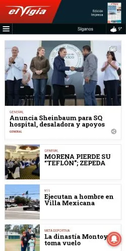 Podgląd witryny Editorial El Vigía, medium z kraju Hiszpania do artykułów sponsorowanych