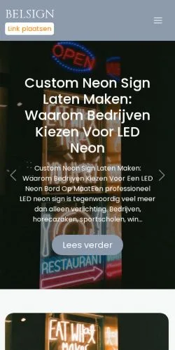 Sponsorlu makaleler için Belçika medyası Belsign.be sitesinin önizlemesi