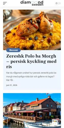 Podgląd witryny Diamond Sweden, medium z kraju Szwecja do artykułów sponsorowanych