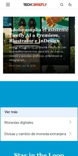 スポンサード記事向けのスペインメディア、TechBrieflyのサイトプレビュー