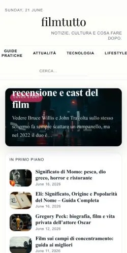 Anteprima del sito filmtutto.it -, media di Italia per articoli sponsorizzati