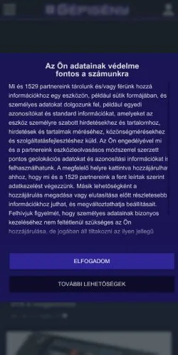 Anteprima del sito Gépigény.hu, media di Ungheria per articoli sponsorizzati